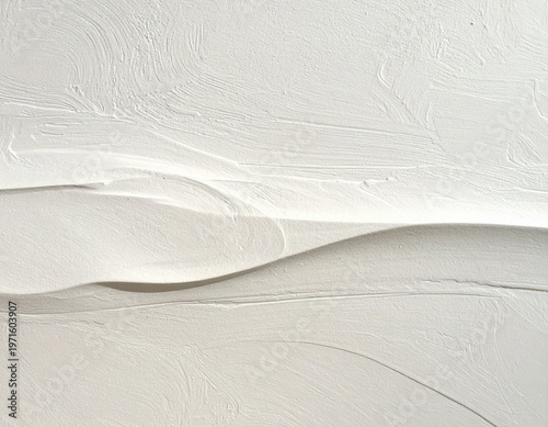 Abstract White Texture with Smooth Lines and Soft Curves on Canvas