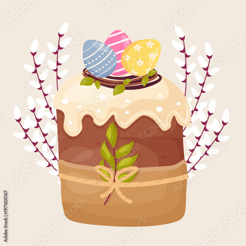 Easter egg and a sprig of seals