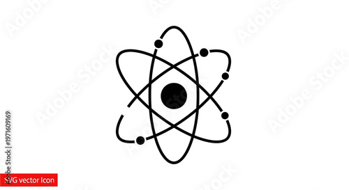 Atom Icon, Science Symbol, Atomic Structure, Vector Illustration