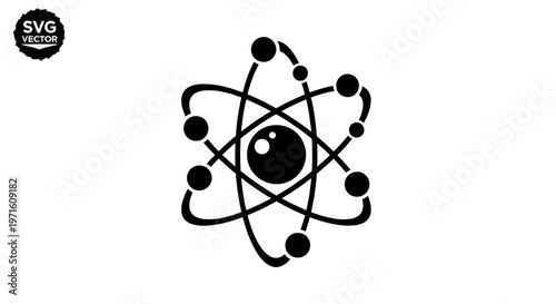 Atom Symbol with Eye in Center - Science, Knowledge, Vision Concept