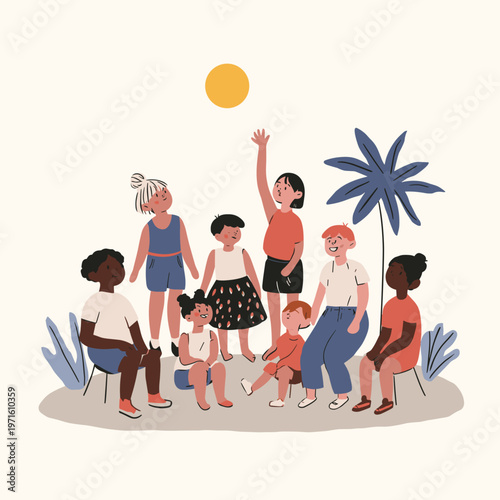 Inclusive Sitting Volleyball Game in a Sunny Park