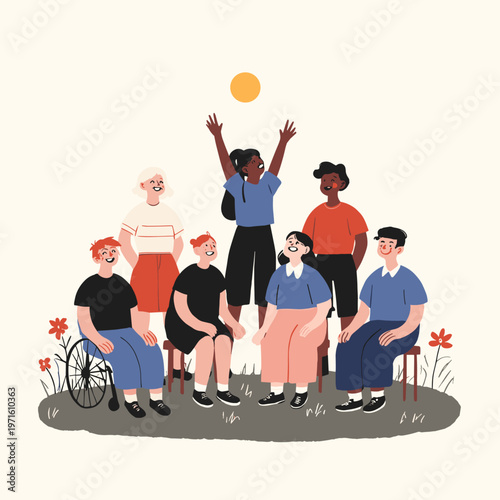 Inclusive Sitting Volleyball Game in a Sunny Park