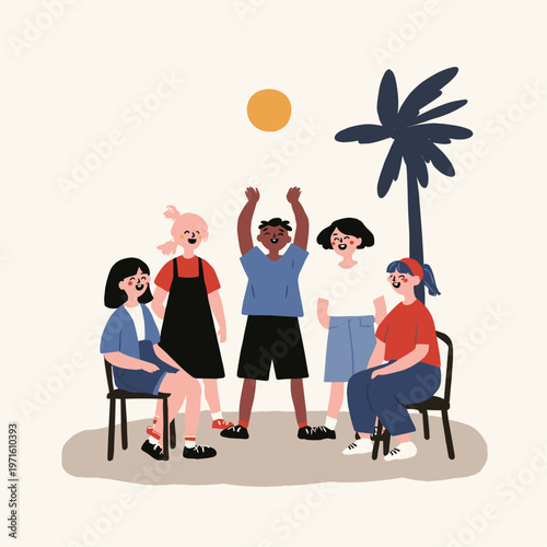 Inclusive Sitting Volleyball Game in a Sunny Park