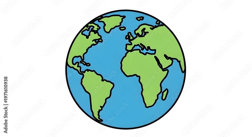 Fototapeta premium Child's drawing of earth a simple representation of our planet