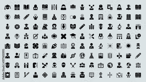 Set of 120 Education and Learning Vector Icons