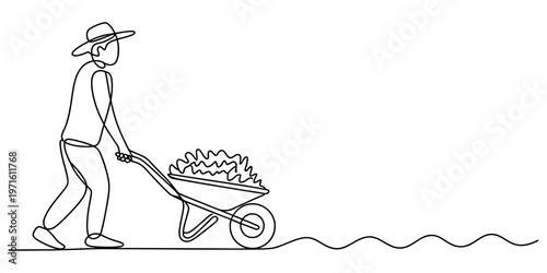 A continuous line drawing illustration of various essential medical supplies and healthcare items.