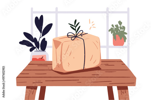 Minimalist Sustainable Paper Package with Natural Hemp Tie