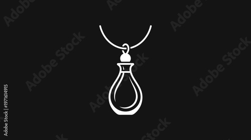 Elegant Minimalist Pendant Necklace on Black Background