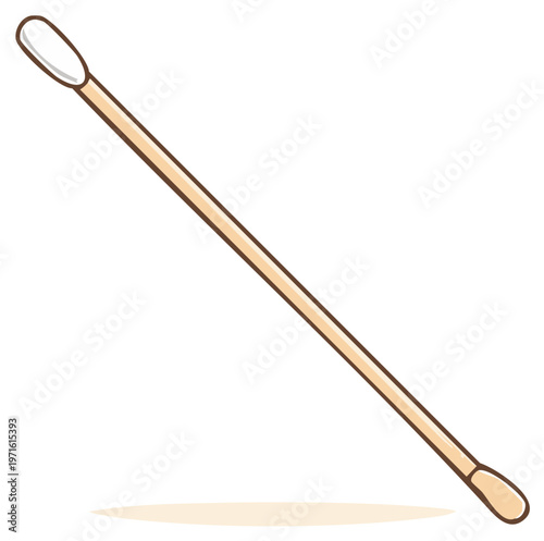 Cartoon illustration of a cotton swab on a white background
