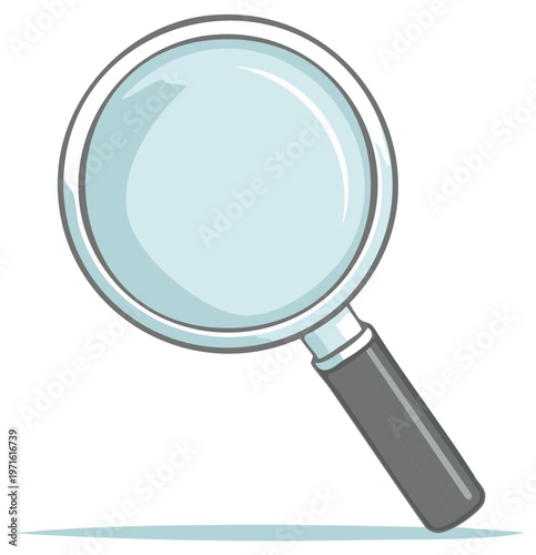 Illustration of a Magnifying Glass Search and Exploration Tool Sleuthing Detective Inspection Enlarge Viewing Object