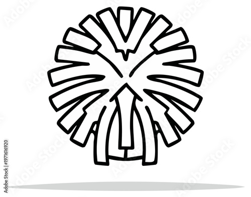 Cheerleading pom pom outline