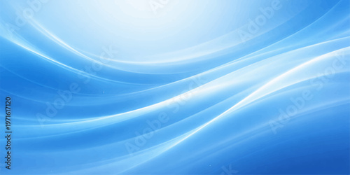 Soft flowing blue waves create an abstract pattern of light and motion in this smooth curve design backdrop featuring a blur of artistic lines and watery textures for a modern wallpaper illustration