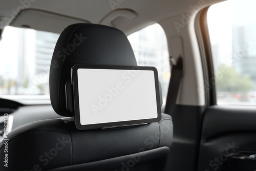 Passenger seat tablet screen for rideshare mockup