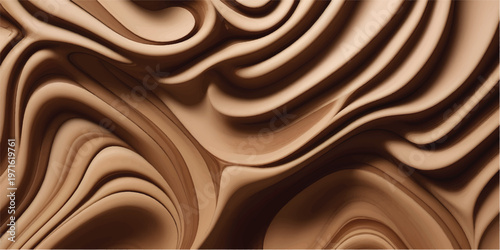 Abstract textured wood grain with undulating waves and deep shadows