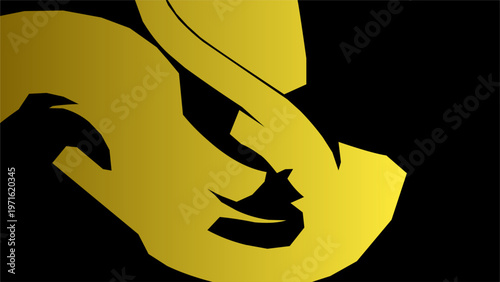 Valokuva Luxurious gold eagle abstract illustration with bold shapes and metallic feel, s