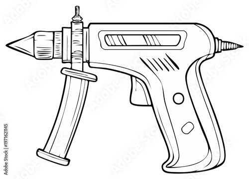 Retro Handheld Device with Trigger and Nozzle for Industrial or Craft Use