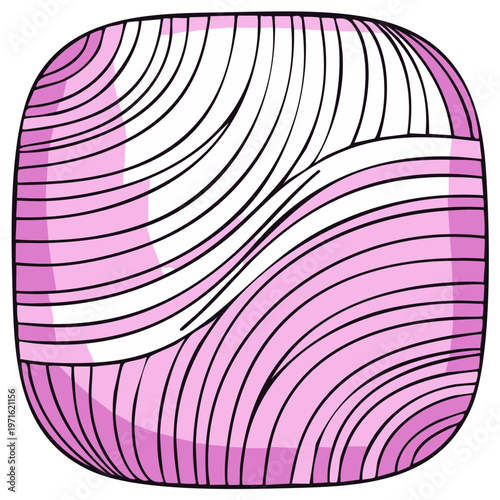 A Pink Yarn Ball Icon Illustration, Knitting Material, Wool Concept, Colorful Craft Tool, Clipart