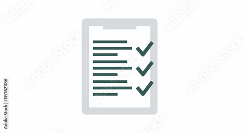 Document with check marks illustration of task completion and approval