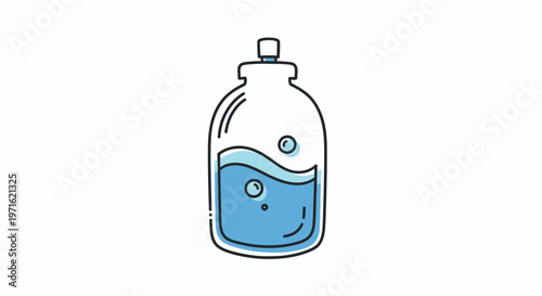 Liquid Soap Dispenser Bottle Icon for Hygiene on Isolated White Background