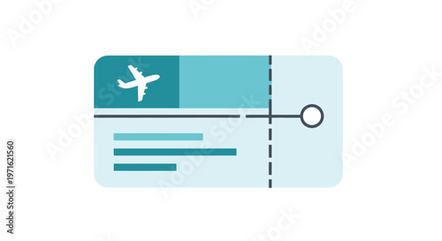 Airline ticket illustration plane icon with travel document design