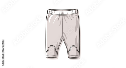 Baby crawling pants with reinforced knees, neutral color