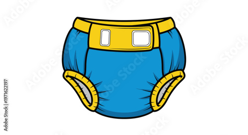 Baby Diaper Illustration, Cute Toddler Underwear, Bright Colors