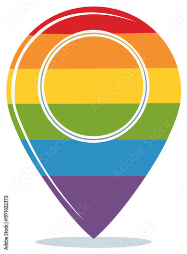 Rainbow colored map marker with a circle indicating location in vibrant colors showing LGBT Pride Free Download Rainbow colored map marker with a circle indicating location in vibrant colors showing LGBT Pride - GFXLoad