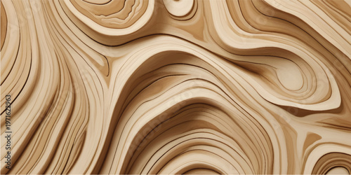 Natural brown wooden plank texture with a spiral grain pattern and a textured timber surface design for a rustic material backdrop