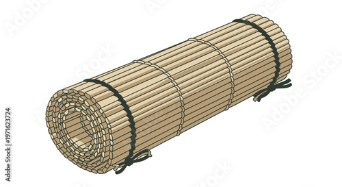 Bamboo Rolling Mat for Sushi Preparation, Natural Texture