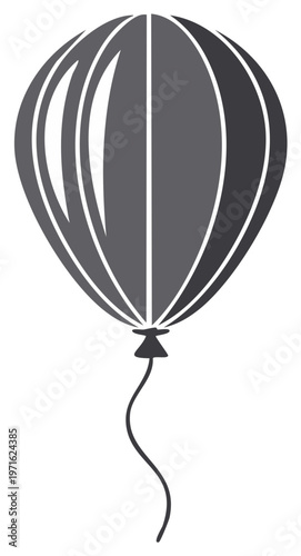 Simple balloon icon with string isolated vector illustration