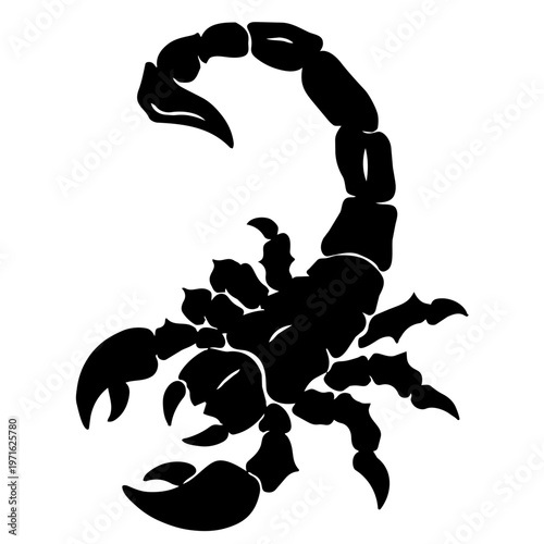 black scorpion isolated on white background vector illustration