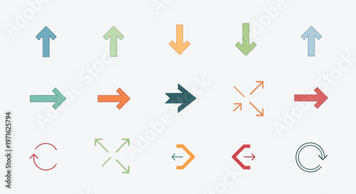 Vector set of arrow icons and symbols for web design and digital use