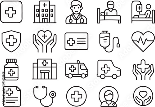 Isolated Medicare Healthcare Medical Icon Design, medicare healthcare hospital, doctor patient care, medical support, insurance treatment, clinic service, health care, wellness icon vector