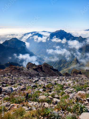 Mountain Landscape Above the Clouds at Pico Ruivo (Madeira, Portugal)