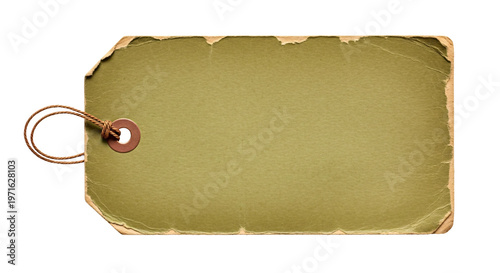 Obraz na plátně Blank vintage paper tag with twine and eyelet.