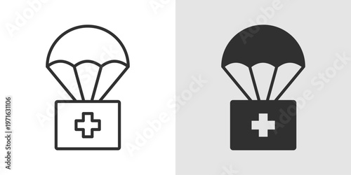 Disaster Relief Icon representing emergency assistance, humanitarian aid, and support provided during natural or man-made disasters to ensure safety, recovery, and survival.