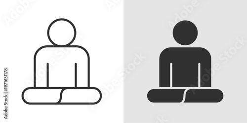 Guided Meditation Icon representing structured meditation practices led by audio or visual instructions to promote relaxation, mindfulness, stress relief, and mental clarity.