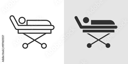 Recovery Room Icon representing a medical space for patient recovery after surgery or treatment, focusing on monitoring, care, and healing in a controlled healthcare environment.