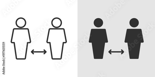 Safe Distance Icon representing social distancing, personal space, and safety measures to prevent the spread of infections and maintain public health.