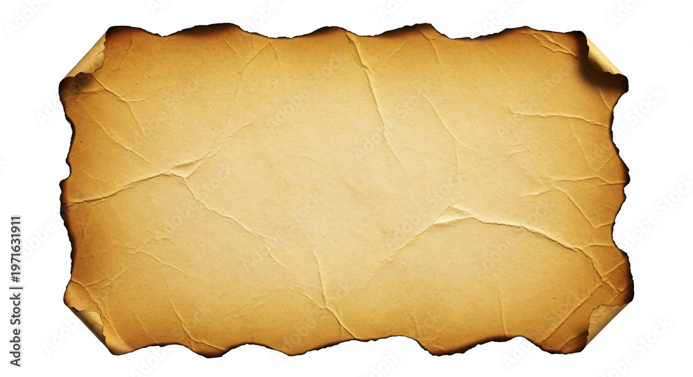 Φωτογραφία Old burnt paper texture with tattered edges background.