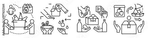 linear representation of humanitarian food aid and assistance programs through shipping