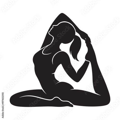 Woman in Yoga Pose Silhouette