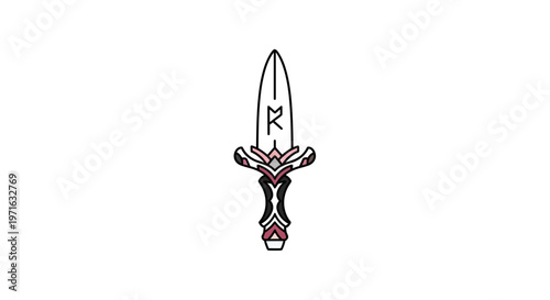 A fantasy dagger with red accents.