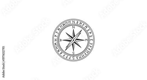 a compass with a star design.