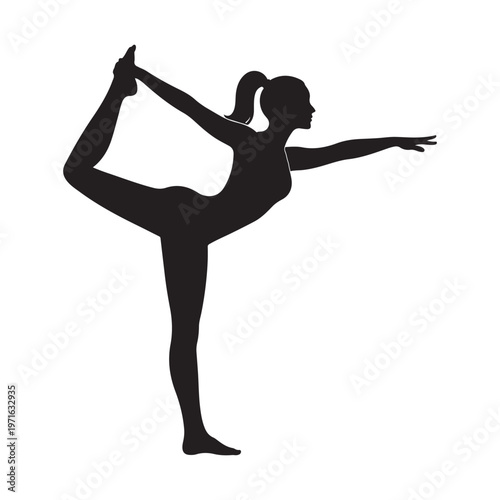Woman practicing Lord of the Dance yoga pose