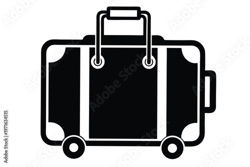 a luggage silhouette line art vector illustration