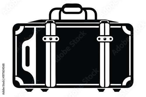 a luggage silhouette line art vector illustration