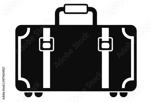 a luggage silhouette line art vector illustration