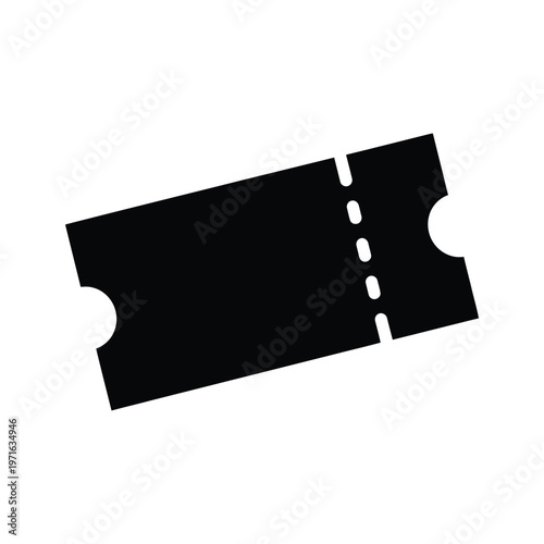 A classic perforated ticket stub with rounded corners and dotted perforations