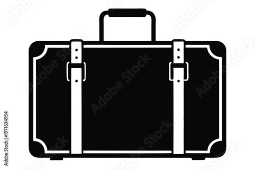a luggage silhouette line art vector illustration